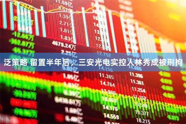 泛策略 留置半年后，三安光电实控人林秀成被刑拘